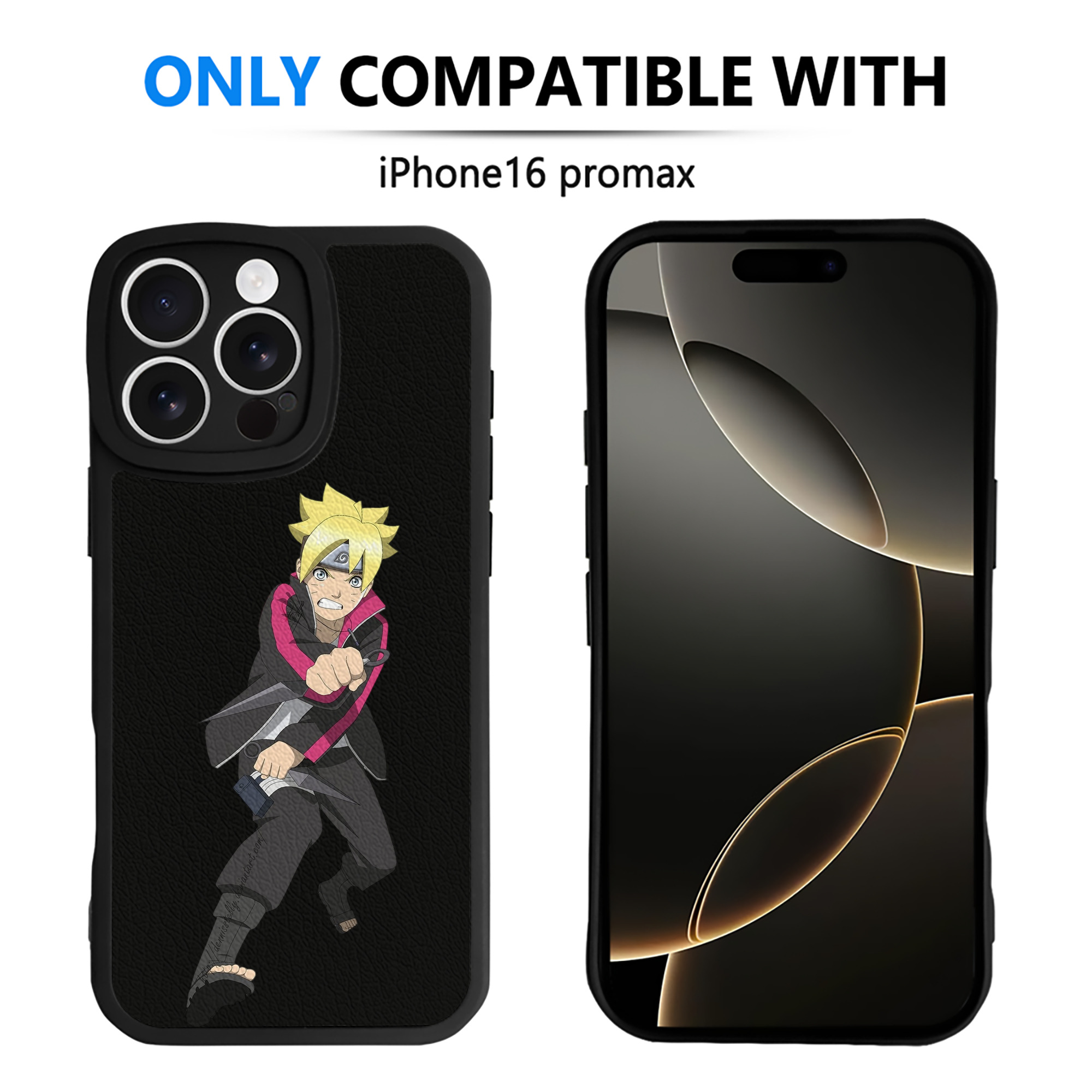 （画像用） NARUTO -ナルト- うずまき ボルト Uzumaki Boruto 【iPhone 16シリーズ対応】シリコンスマホケース（レザー調） 材質：シリコン